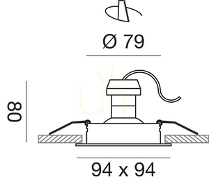 GFA044 Zapustené svietidlo, meď, Gea Luce small 1