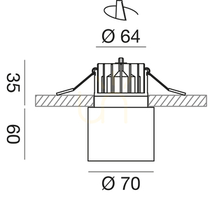 Zapustené svietidlo Gea Luce GFA362 čierne, LED 9 W 3000 K, 400 lm, IP54 small 1