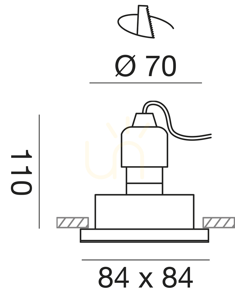 vyhliadka Zápustné svietidlo GFA377, mosadz, Gea Luce, IP65 Zápustné svietidlo GFA377, mosadz, Gea Luce, IP65