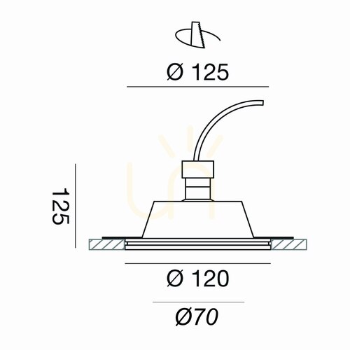 Skontrolujte GFA595 Stropné zapustené svietidlo, biele, Gea Luce