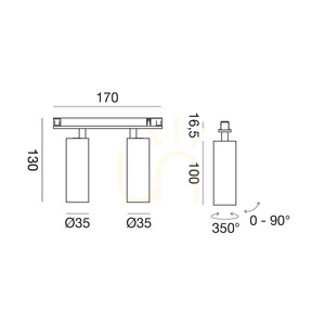 Biele svietidlo pre 48 V lištový systém GFA1830 Gea Luce small 1