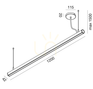 GSO120N Biela závesná lampa Gea Luce IP40 small 1