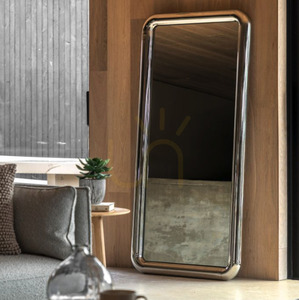 Zrkadlo Specchio Leaner 800 x 1700 mm, chrómovaný rám 84 mm, súprava proti prevrhnutiu, na výšku aj na šírku – Gallery Direct small 1