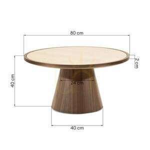 Konferenčný stolík WASABI 80 cm, okrúhly, travertín/orech, Nova Nook small 7