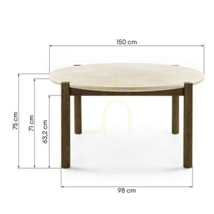 Jedálenský stôl MOCHA, 150 cm, okrúhly, dub v odtieni mocha / mramor v krémovej farbe od Nova Nook small 3