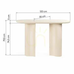 PUREL 120 cm písací stôl/konzolový stolík, svetlo béžová, lesklá, Nova Nook small 4