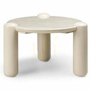 Konferenčný stolík NORREL, 66 cm, svetlo béžová/mramor, lesklý, Nova Nook small 0
