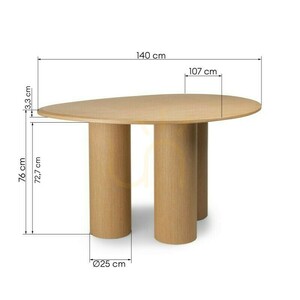 Stôl VISPI, 140 cm, prírodný dub, Nova Nook 4 Stôl VISPI, 140 cm, prírodný dub, Nova Nook small 4