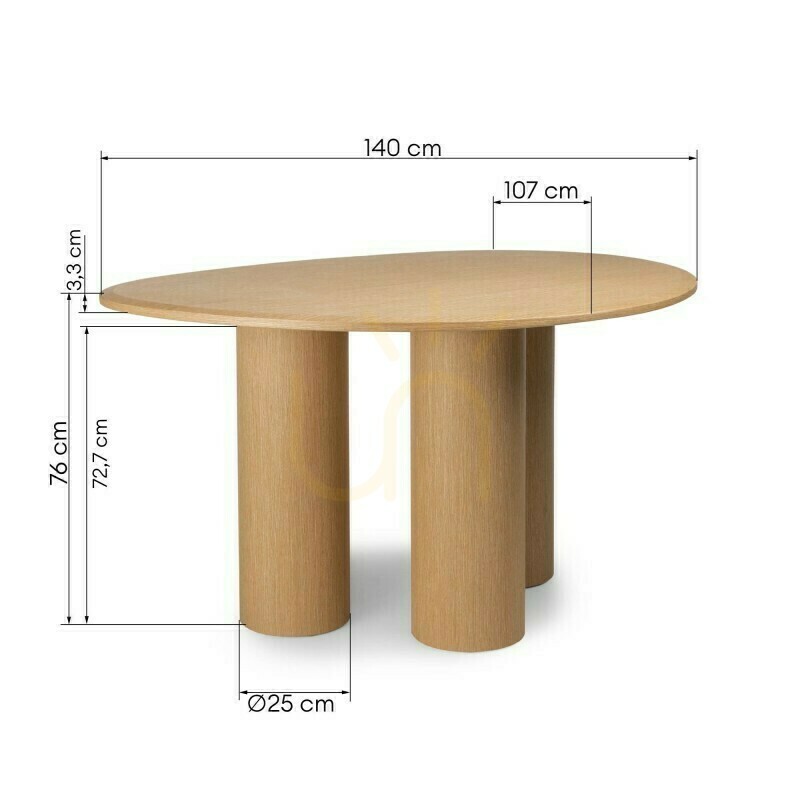 Šou Stôl VISPI, 140 cm, prírodný dub, Nova Nook Stôl VISPI, 140 cm, prírodný dub, Nova Nook