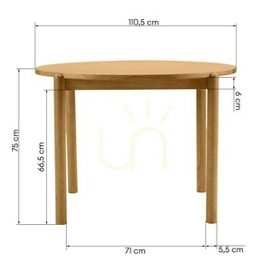 OKO 110,5 cm okrúhly jedálenský stôl, prírodná povrchová úprava od Nova Nook small 4