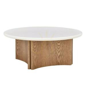 Konferenčný stolík ARLOM, 80 cm, krémovo-biely/dub, Nova Nook Microcement small 4