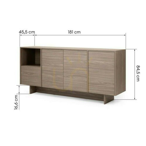 Skontrolujte Štvor dverová komoda ANSO, Nova Nook Pearl Oak