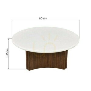 Konferenčný stolík ARLO 80 cm, krémovo-biely/orech, Nova Nook Microcement small 3