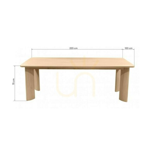 Skontrolujte Jedálenský stôl INDO 220 cm, krémovo-biely, Nova Nook
