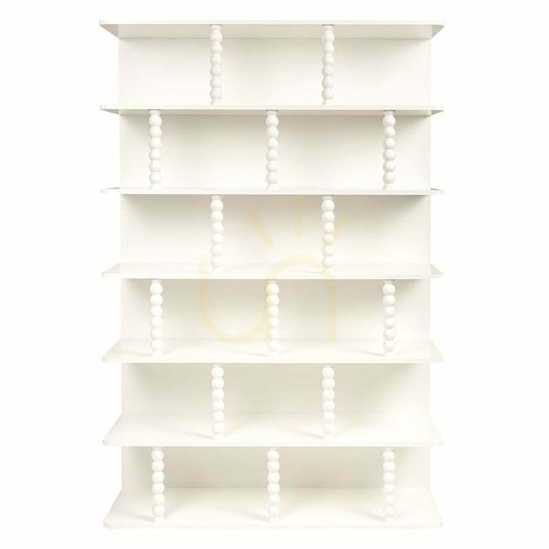 PERLEN Tall Shelf, white, with Nova Nook spherical brackets