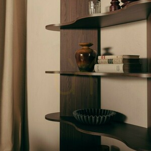 Závesný regál RHIO Nova Nook 6 vlnitých políc orech Villa 120x36x181 cm small 1
