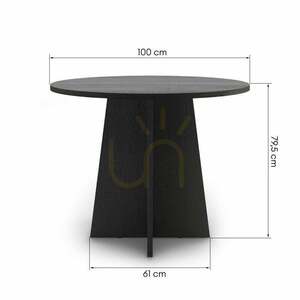 Kruhový jedálenský stôl ERLO 100 cm, čierny, model Nova Nook small 4