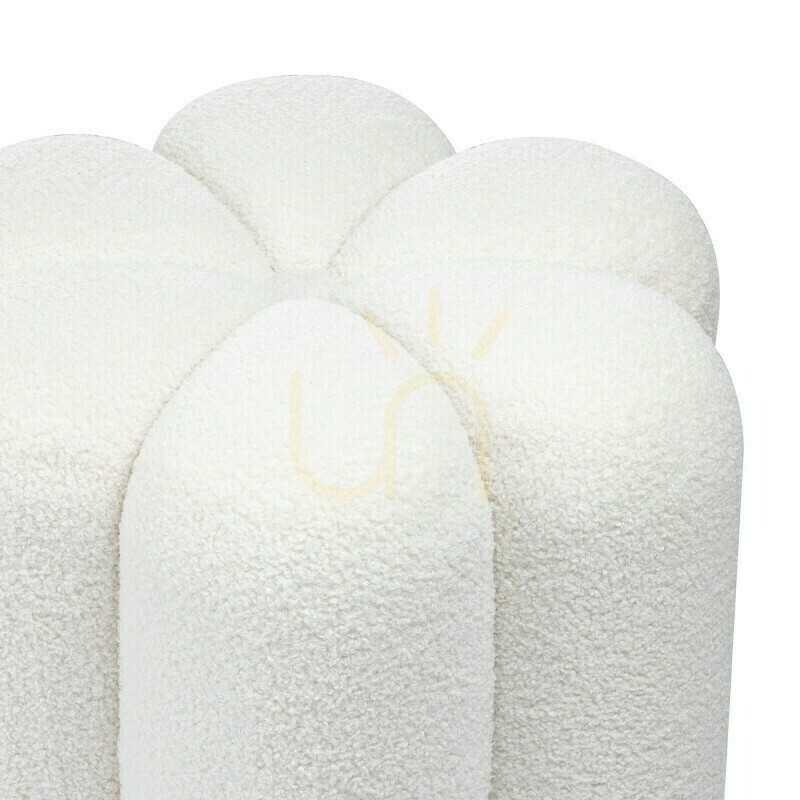 vyhliadka Čalúnená taburetka FLORI, biela, vyrobená z tkaniny Nova Nook Bouclé Čalúnená taburetka FLORI, biela, vyrobená z tkaniny Nova Nook Bouclé