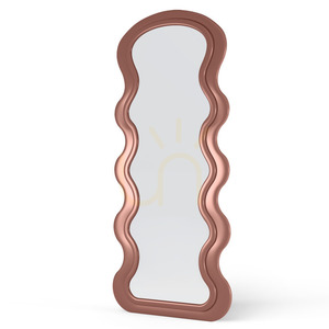 Dekoratívne nástenné zrkadlo SELLEG v drevenom ráme, 177 x 75 cm, vlnitý, organický tvar, farba „mocha mousse“ od Nova Nook small 2