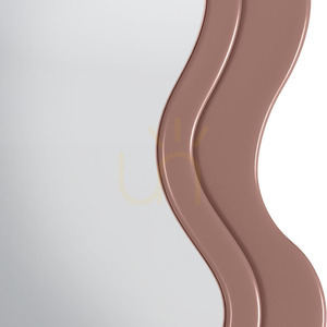 Dekoratívne nástenné zrkadlo SELLEG v drevenom ráme, 177 x 75 cm, vlnitý, organický tvar, farba „mocha mousse“ od Nova Nook small 4