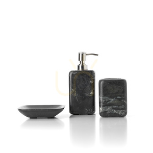 Mramorová mydelnička BAZAR BIZAR Marine Black čierna 12,5 cm small 4