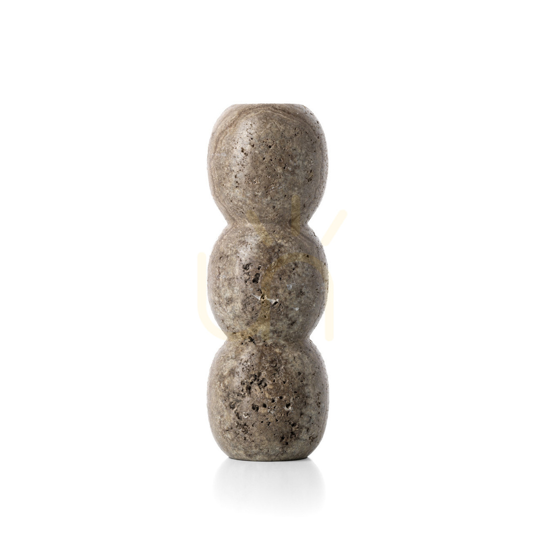 Šou Svietnik BAZAR BIZAR Travertine Totem sivý kameň L Svietnik BAZAR BIZAR Travertine Totem sivý kameň L