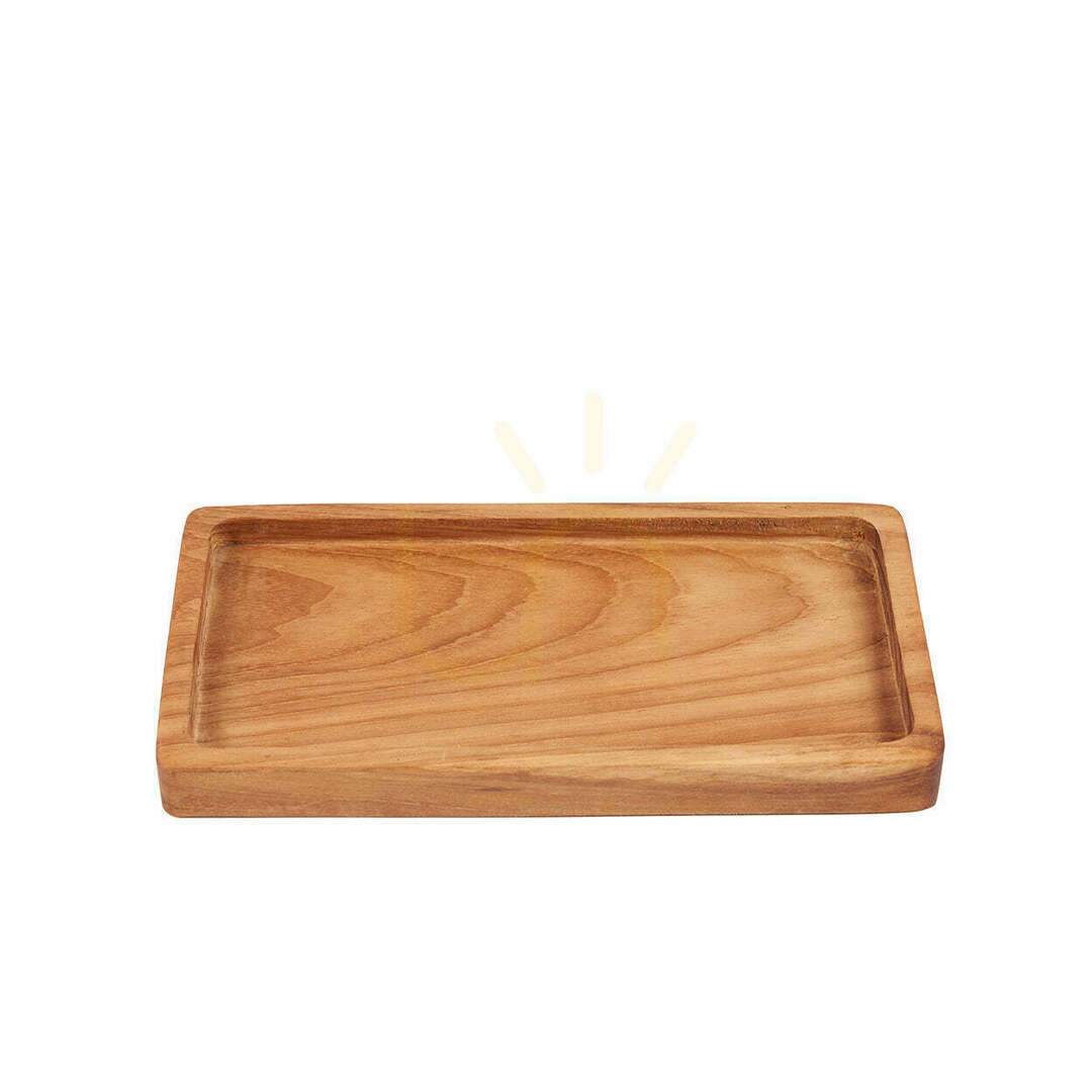 Tavă din lemn de tec BAZAR BIZAR Teak Root Collection Natural S