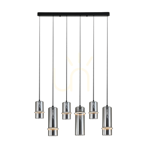 Závesné LED svietidlo Zambelis 2537, 26 W, 3000 K, čierne s dymovým sklom small 1