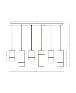 Závesné LED svietidlo Zambelis 2537, 26 W, 3000 K, čierne s dymovým sklom small 2