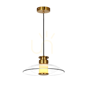 Závesné LED svietidlo 10 W, 3000 K, matná mosadz – číre sklo ZAMBELIS small 0