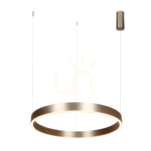 Skontrolujte Závesné LED svietidlo kruh 60 cm 59 W 3000 K, svetlo hore aj dole - brushed coffee ZAMBELIS