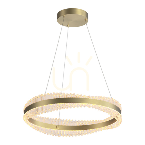 Skontrolujte Závesné LED svietidlo 58 W, 3000 K, triak, matné zlaté kovové vyhotovenie – Crystal ZAMBELIS