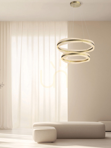 Skontrolujte Závesné LED svietidlo Zambelis 25413, dva kruhy 80 a 60 cm, brúsené zlato