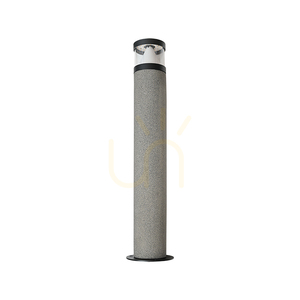 Vonkajšie LED svietidlo typu „bollard“ 10 W, 3000 K, prírodný betón – čierny kov – difúzor z PC, IP65, ZAMBELIS small 0