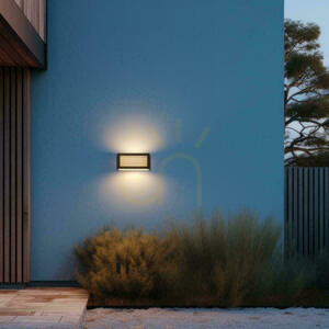 Vonkajšia nástenná lampa s vypínačom, 1 x E27, max.. 15 W, IP54, hliník v grafitovej farbe, ZAMBELIS small 0