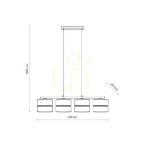 Závesné svietidlo Dorma Wood Juta 4 × E27 small 8