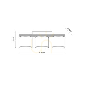 Stropné svietidlo Viga Shade z borovice, 3 x E27 small 7