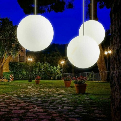 Skontrolujte Vonkajšie závesné svietidlo s.luce Globe biele IP54 E27 40 cm