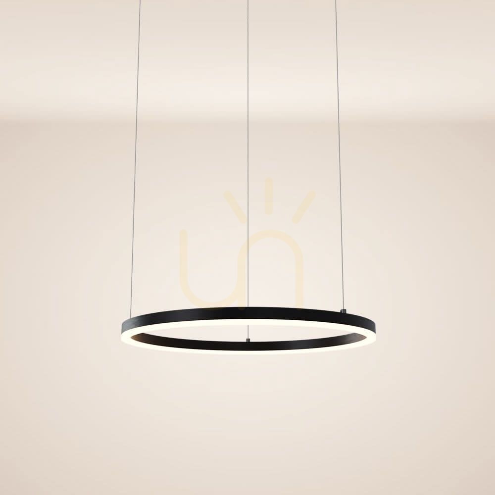 s.luce Ring LED Pendant Light Black Ø60 cm Dimmable Warm White
