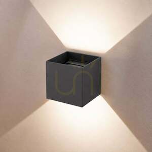 LED nástenné svietidlo s.luce Ixa antracit IP44 2x3 W 3000 K квадратное small 0