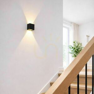 Nástenné svietidlo s.luce Ixa čierne LED 10 cm štvorcové 3000 K dimmable small 7