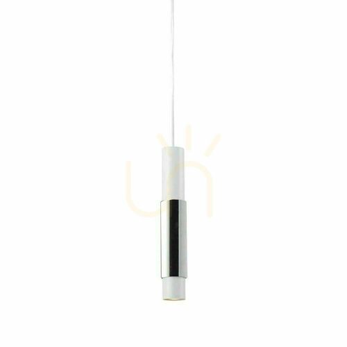Skontrolujte Závesné svietidlo s.luce Crutch biele s chrómovaným valcom GU10 1-plameňové 5,8 cm