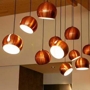 Lustre s.luce Ball zlaté kovové 20 cm E27 stmievateľné 5 m small 14