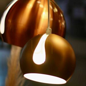 Lustre s.luce Ball meď kovové 30 cm E27 stmievaťeľné 5 m kabel small 2