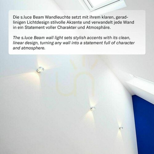 Skontrolujte Nástenné svietidlo s.luce Beam hliníkové so sklenenými šošovkami Up & Down G9 40 W 8 cm