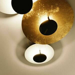 Prisadené stropné LED svietidlo s.luce Plate zlaté 60 cm kruhové stenové stropné small 11