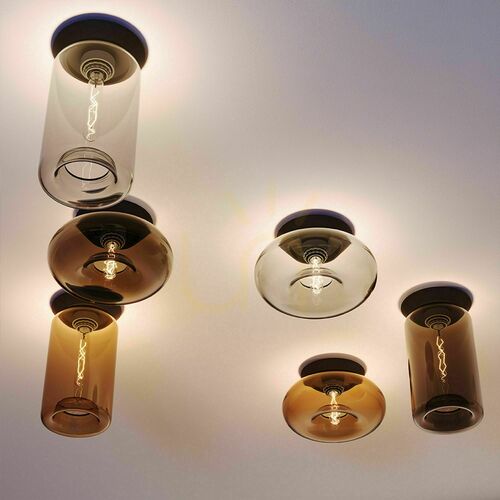 Skontrolujte Prisadené stropné svietidlo s.luce Cruet dymové sklo retro E27 IP20 Ø17 cm