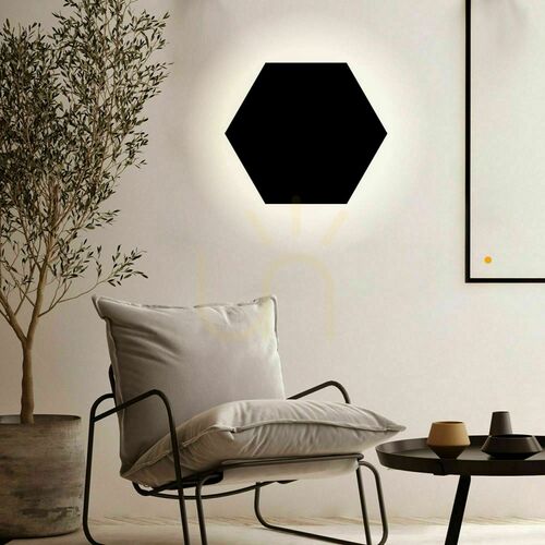 Skontrolujte Nástenné LED svietidlo s.luce Hive čierne 45 cm šesťuholníkové s nepriamym osvetlením