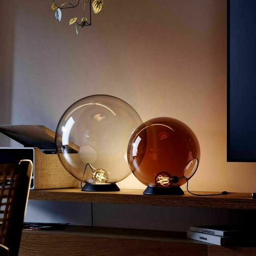 Skontrolujte Stolná lampa s.luce Orb hnedá sklenená guľa E27 30 cm