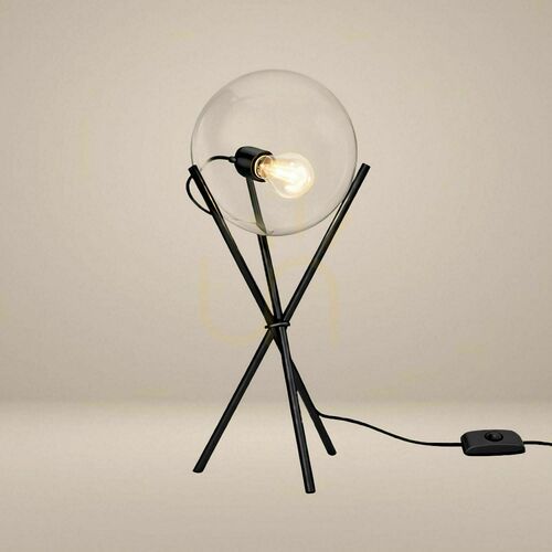 Skontrolujte Stolová lampa s.luce Orb Axis, číre čierne sklo, E27, 20 cm